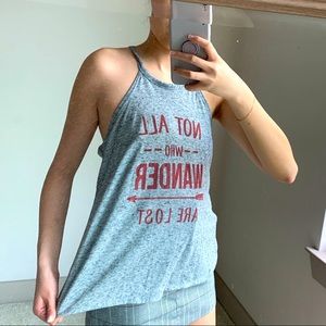 Lettering crewneck tank top